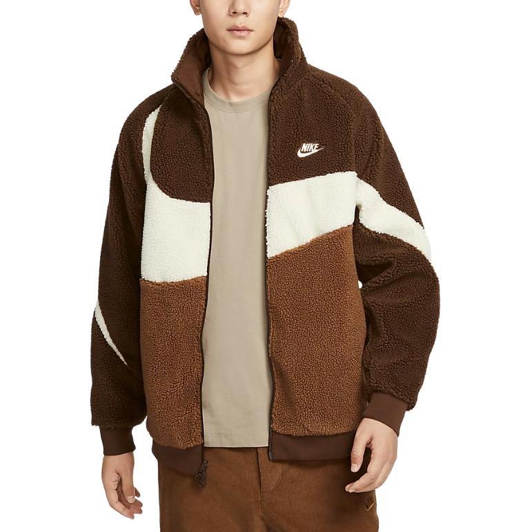 Nike Abbigliamento SportivoSwoosh Sensazione di Velluto Cappotto Uomo Cacao/Latte di Cocco/Marrone Inglese Chiaro/Latte di Cocco BQ6546-259