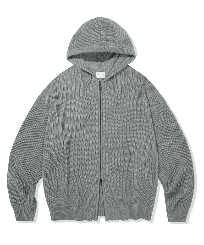 FILLUMINATE Felpa con cappuccio in maglia attutita con zip Grigio