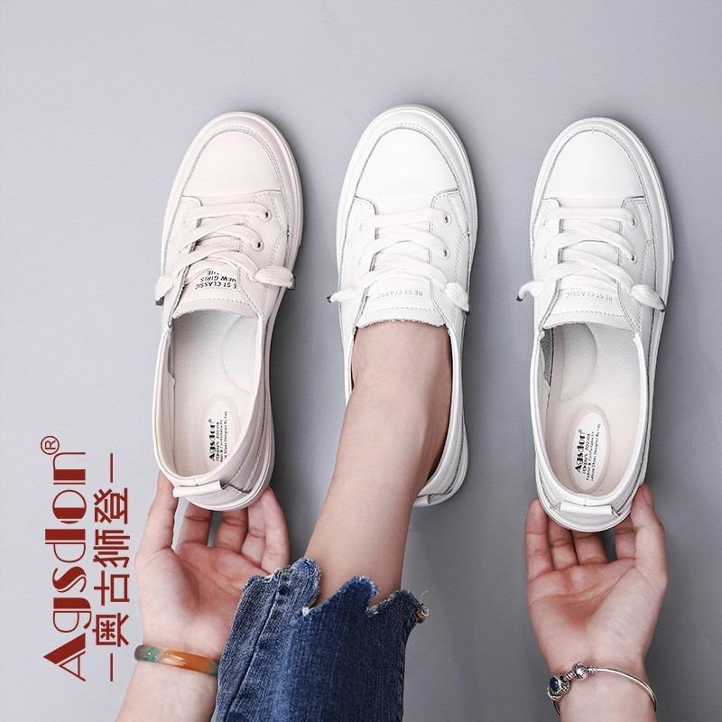 Little White Shoes Women's Spring and Autumn Breathable Shallow Mouth New Student Board Shoes Comfortable Single Shoes One Pedal