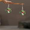 Frog Pendant Dangle Earrings 2D Acrylic Frog Pendant Earrings Cartoon