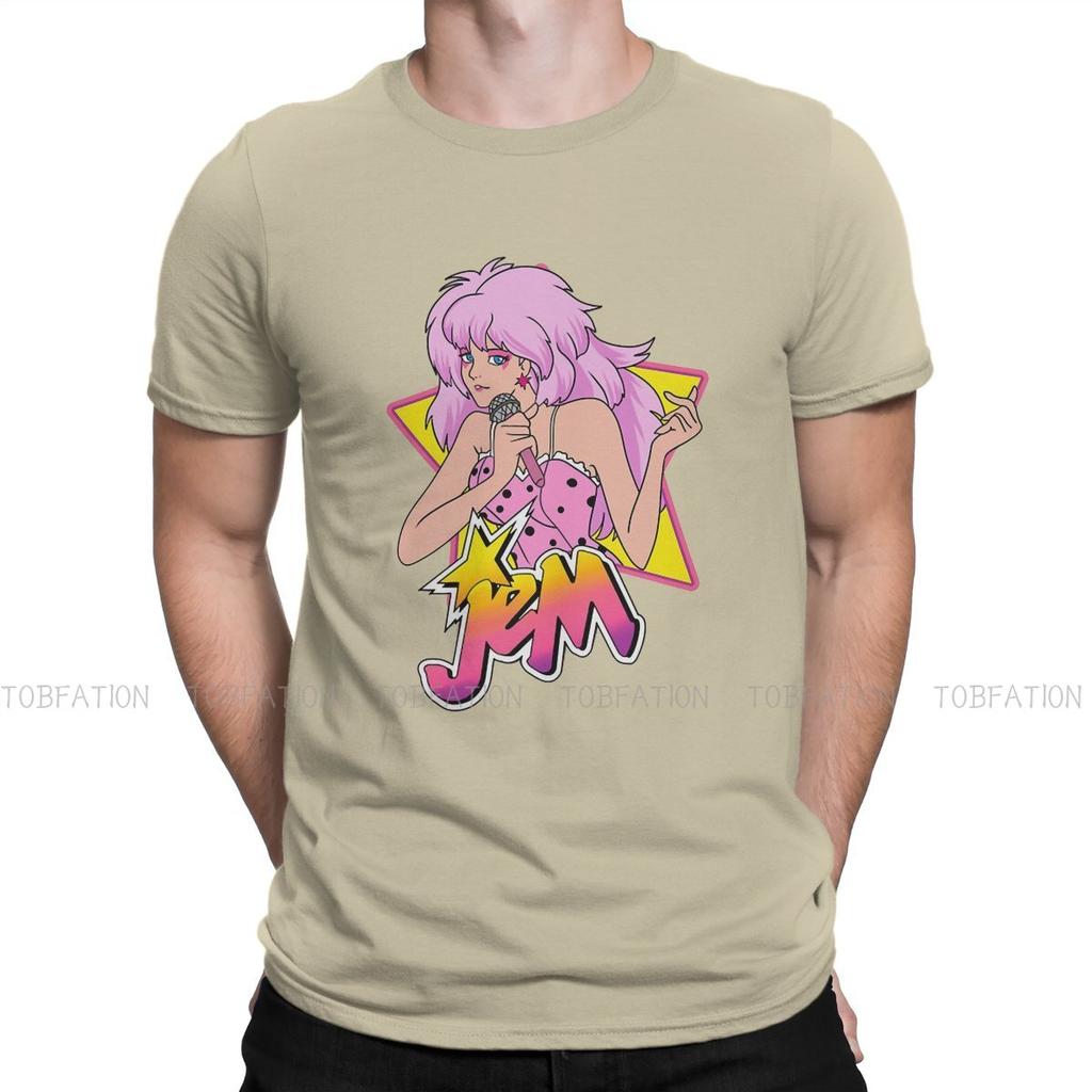 Jem and the Holograms Rockstar Tshirt Graphic T Shirt Punk Hot Sale 100% Cotton O-Neck Men's Streetwear