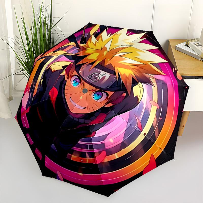 1pc Naruto Anime Automatic Open/close Folding Portable Umbrella with 8-Rib Structure for Women/Men, All-Season Use  a0901107