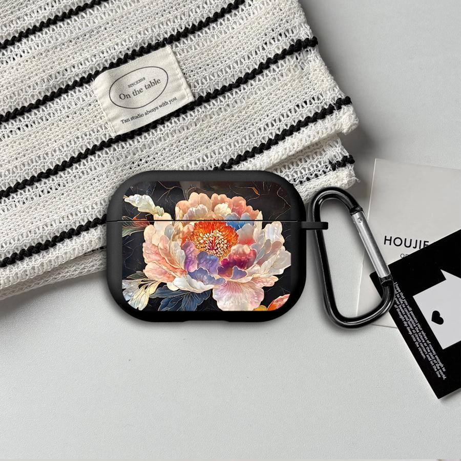 Case For Airpods Pro3 Pro2 2 4 3 1 Pro Earphone Cases Cover Blue Peony Flower