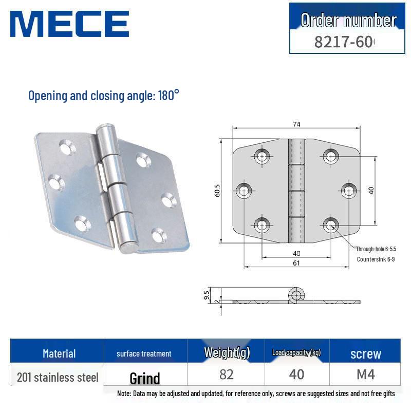 304 Stainless Steel Thickened Cabinet & Wooden Door Hinges