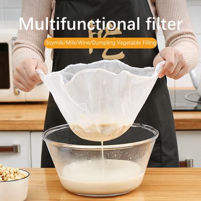 Soy Milk Filter Net Bag Nylon Liquid Filter Net Bag Milk Coffee Filter Net Bag Reusable Squeeze Mesh Kitchen Tool