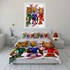 Cartoon animal soccer mascot image Print Bedding Set 1 Duvet Cover 2 Pillowcases for Adult and Children Luxury Gift Full Size