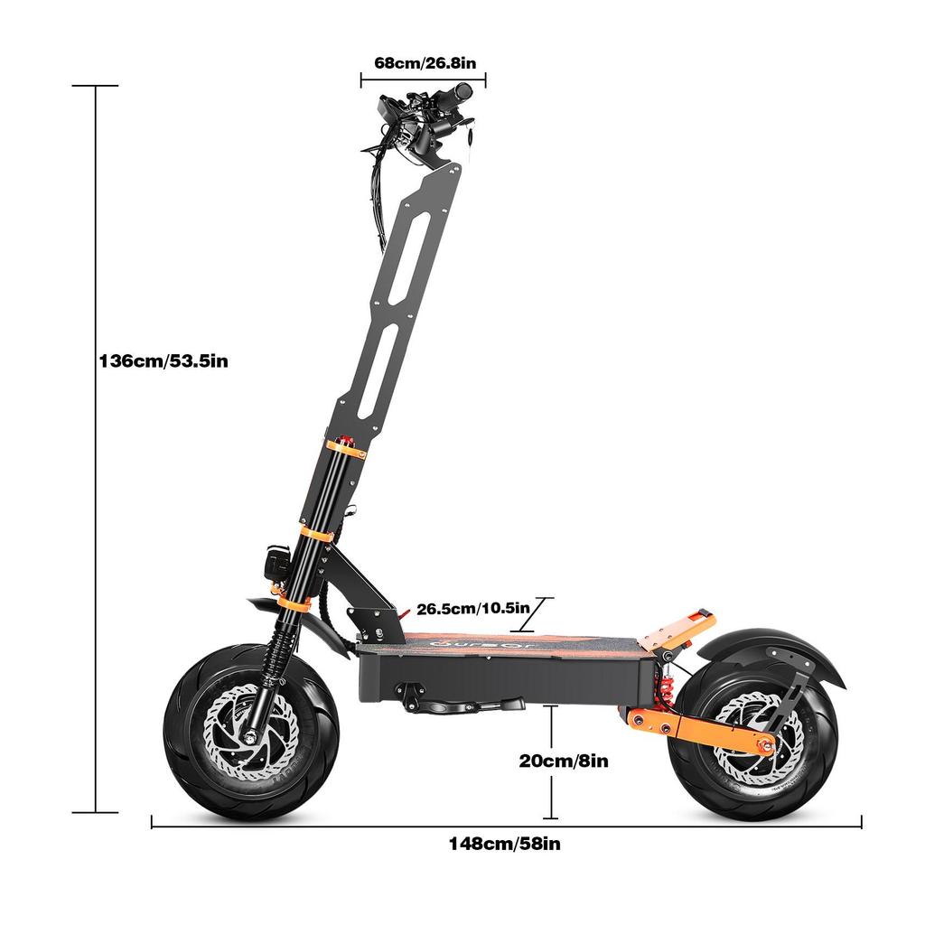TOURSOR Patinete Elétrico de Alta Velocidade X8PRO para Adultos Motor de 8000W de Potência de Pico Bateria de Lítio Removível de 60V 38,8Ah Perfeito para Subidas Íngremes Viagens com Carga Pesada