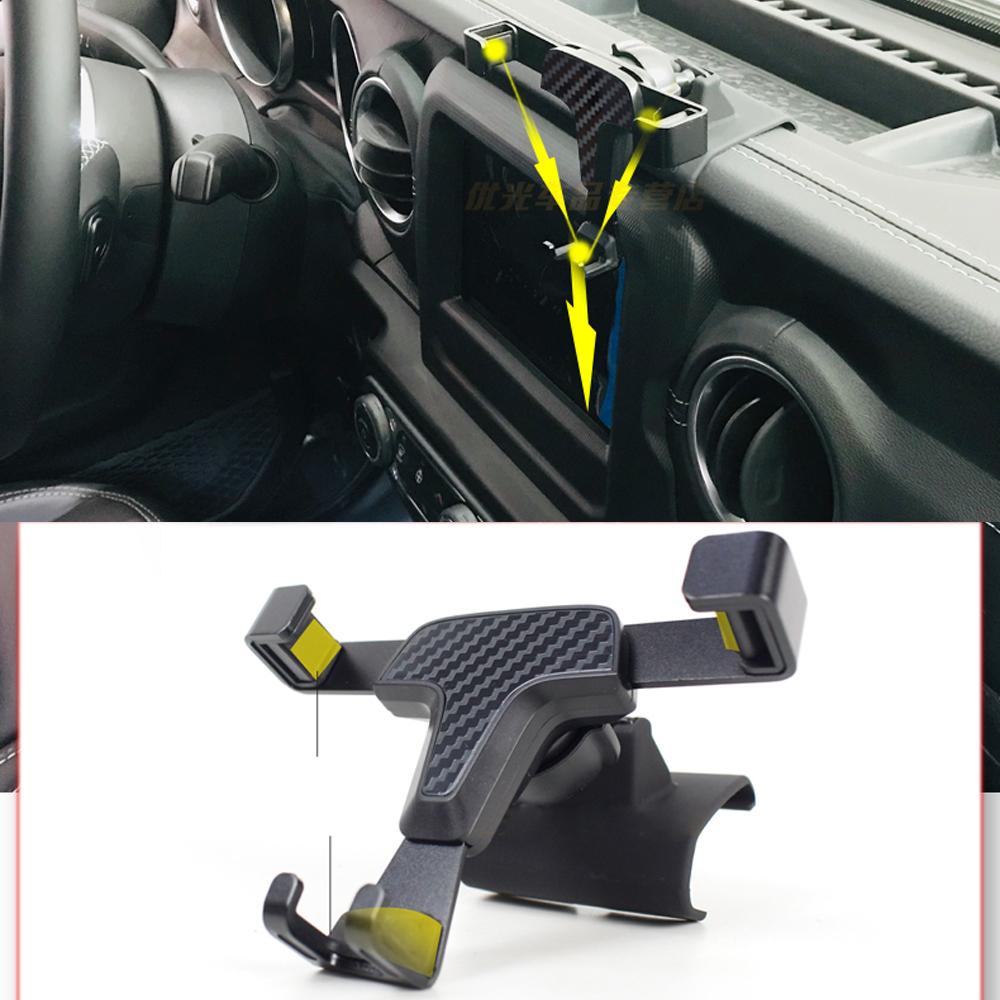 

Car Phone Holder For Jeep Wrangler JL 2022 Dashboard Mount Bracket Mobile Phone Holder Cellphone Cradle