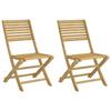 VidaXL Set of 2 Folding Garden Chairs, Seats with Backrest, Outdoor Patio Terrace Furniture, Modern, Solid Wood 365739