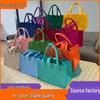Solid Color Felt Handbag: Large Capacity Commuter and Student Bag