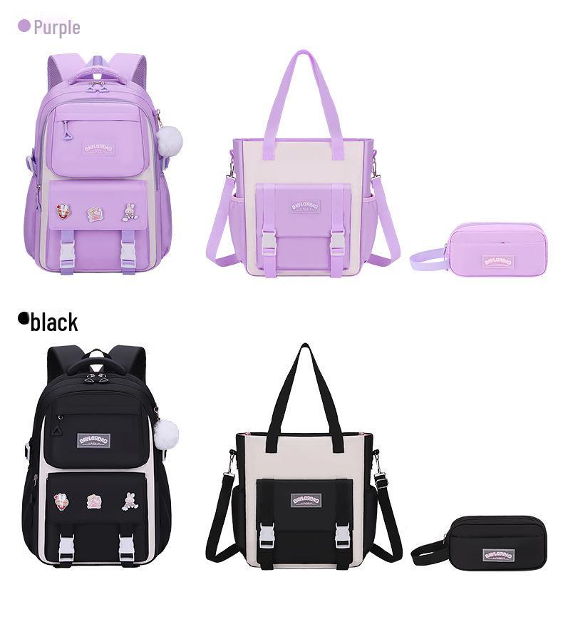 Leichter, wasserdichter Rucksack für Mädchen: Wirbelsäulenschutz, große Kapazität, für Grund- und Mittelschüler, Klassen 3–6.