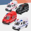 Hospital Rescue Ambulance Police Metal Cars Model Pull Back Sound And Light Toy