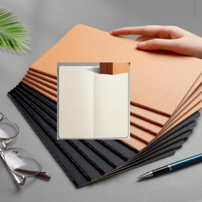Kraft Total 10pcs Note(mainly Sketch, No Lined)book Brown(5 pcs)+Black(5 Pcs) A5 Set