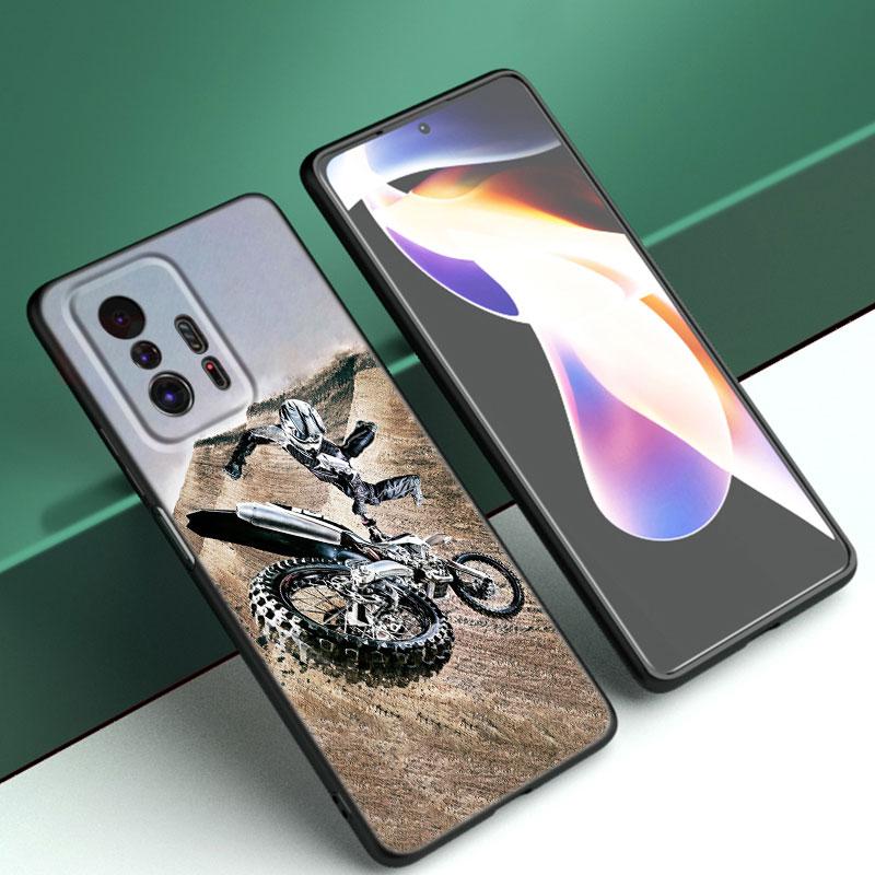 Moto Cross Motorcycle Sports Phone Case For Xiaomi Mi A2 8 9 SE Note 10 10T 11 12 Lite 9T 11T 12S 12T Pro A3 6X 12X Black Cover