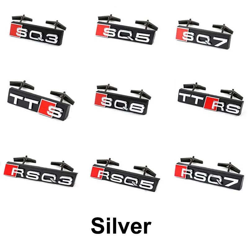 ABS Car Styling Front Grille Emblem Badge for A SQ3 SQ5 SQ7 SQ8 RSQ3 RSQ5 RSQ7 TTS TTRS Black Logo Auto Retrofit Accessories