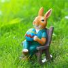 Festival Easter Bunny Statues Cute Rabbit Desktop Decor  Home Office Courtyard