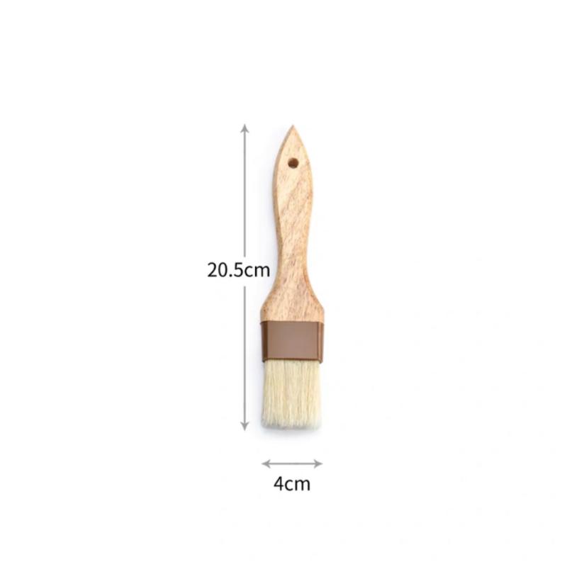 Kitchen Cooking Brushes Barbecue Oil Brush Wooden Handle Bristle Brushes Flat Pastry Baking Brush