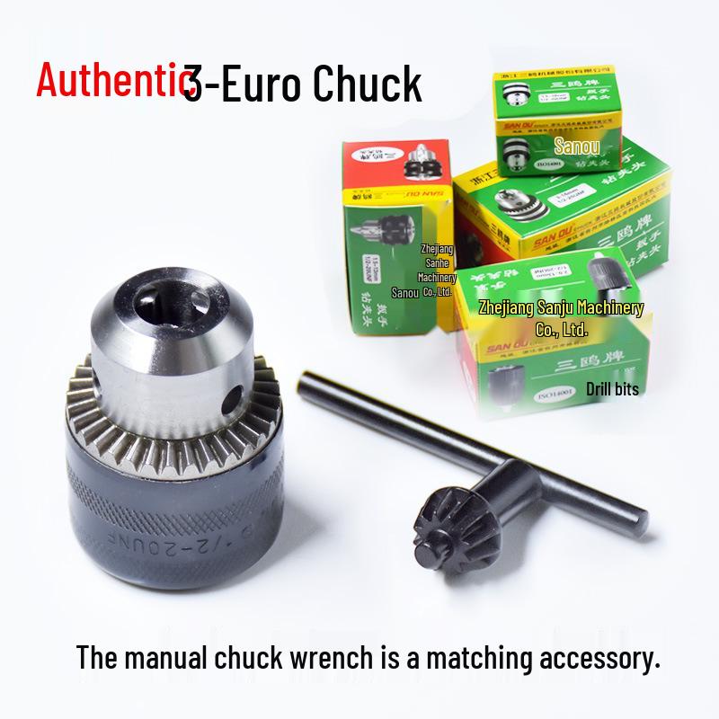 San Ou Self-Locking Hand-Tightened Drill Chuck 1.5-10mm, 3/8-24UNF Extension Rod