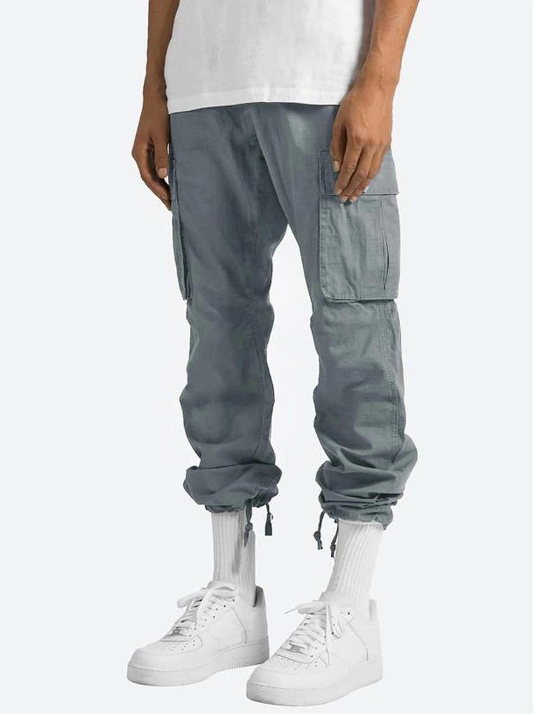 2023 Summer Men's Cargo Pants with Drawstring & Multi-Pockets - Casual Long Style