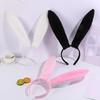 Adult Teens Cute Christmas Rabbit Ears Shape Headband Plush Hair Hoop Makeup Live Broadcast Cosplay Party Headpieces