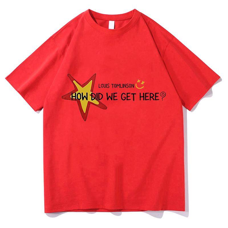 Луи Томлинсон Как мы сюда попали Футболки для фанатов Подарок Унисекс Тур 2026 Футболка Мужская одежда Мода Чистый хлопок Уличная одежда Топы 2XL
