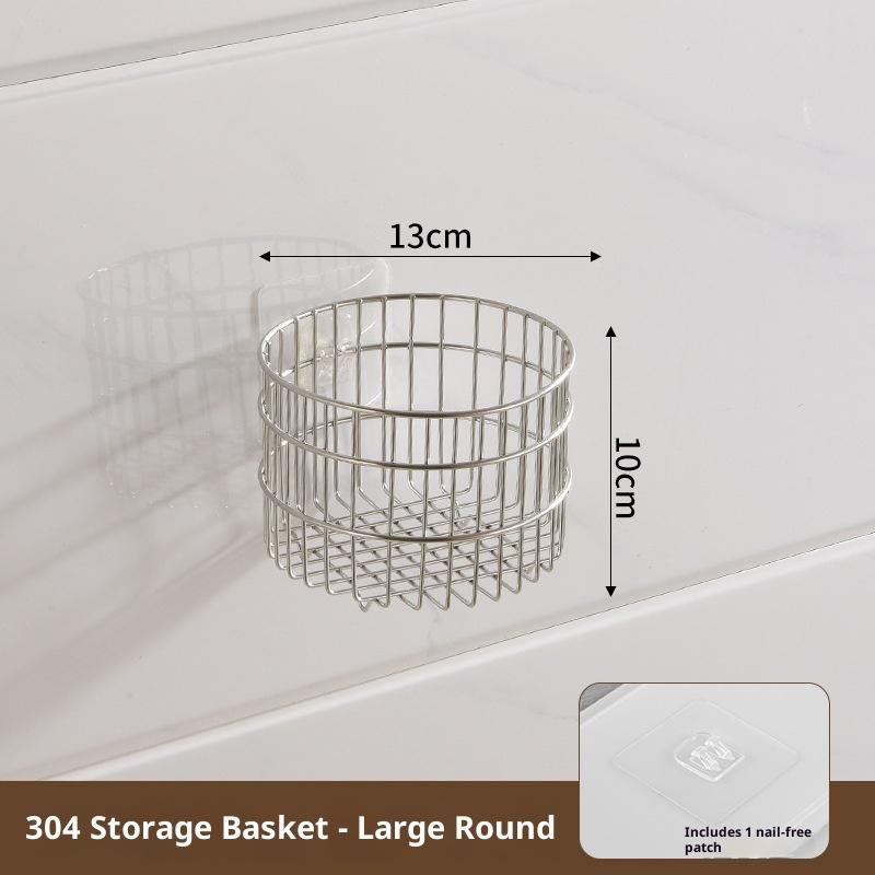 Лук Имбирь Чеснок Кухонная полка Настенная Подвесная Приправы Специи Овощи Фрукты Стойка для хранения Настенная Сливная корзина Без сверления Round L