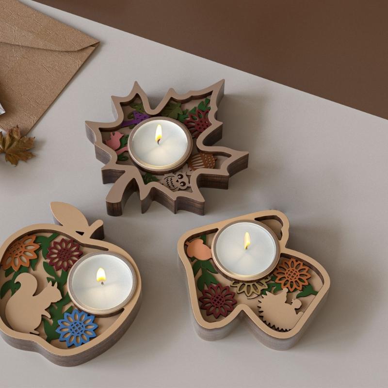 Flexible Silicone Craft Molds Set for Candle Holders and Ornaments, with Fruit, Maple Leaf, and Mushroom Relief Designs for Casting, 3 Molds