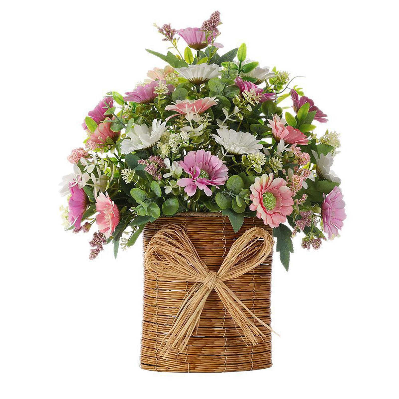 

Front Door Hanging Basket Wreath Welcome Sign Floral Arrangement Artificial Flowers For Festival Courtyard Seasonal