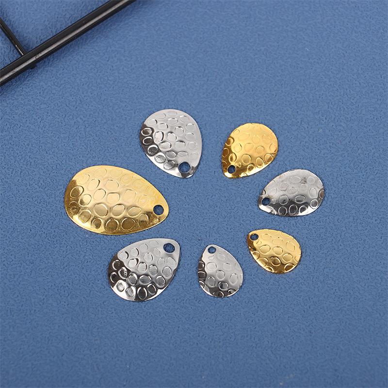 20Pcs Fishing Spinner Blades Metal Waterdrops Shape Spoons Plaice For Tackle Craft Bait Tool Lure Diy Hard Bait Accessories
