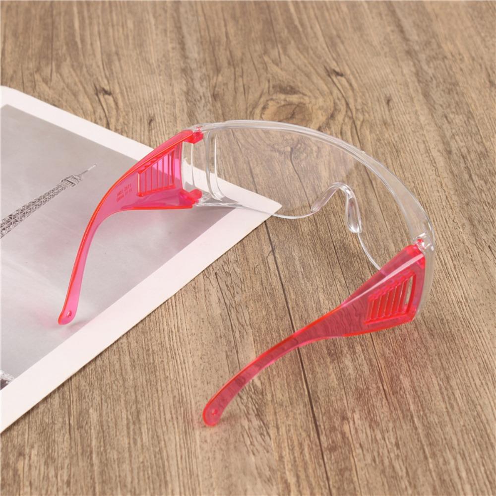 

Прозрачные защитные очки Защита от брызг Велосипедные очки Защитные очки для улицы Защита глаз розовый