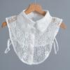Summer Lace Floral Shirt Detachable Collar for Girls Half Shirt Blouse Fake Collar Lapel Detachable Neckwear Collar Decorative