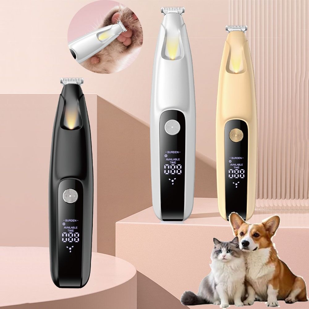 LCD Display Dog Paw Trimmer LED Electric Dog Hair Remover Professional Pet Paw Hair Clippers  Home