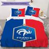 France FFF Motif Literie Ensemble de couette Housse de couette Taie d'oreiller Décoration de maison Cadeau d'anniversaire (1 * housse de couette + 2 * taie d'oreiller sans garnissage)