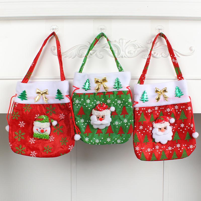 Christmas Gift Bag With Santa Claus Design For Holiday Decor And Gift Packaging