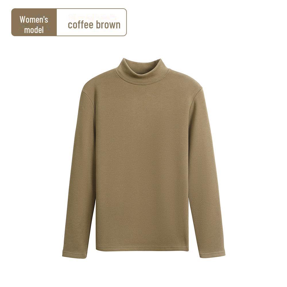 

Women s German Velvet Hyaluronic Acid Warm Top - Elastic Round Neck Basic Shirt XXL кавовий/коричневий
