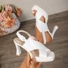 Fashion 2025 NEW Elegant Sandals Women's Frosted Leather Thick Heel Waterproof Platform Open Toe Sandals Shoes Summer New