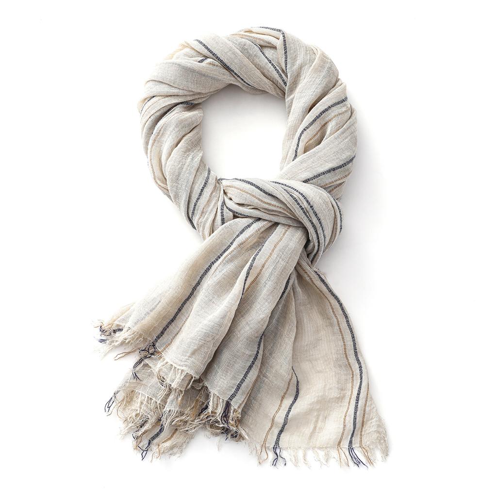 Bomull Lin Stripete Herreskjerf Høst Vinter Varm Halsduk Mote Garnfarget Herretilbehør Skjerf Sjal Bufanda Wrap