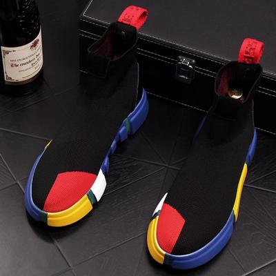 Chaussettes de créateur Chaussures Décontractées Homme Hautes Vitesse Entraîneur Noir Brillant Zapatos Hombre a1