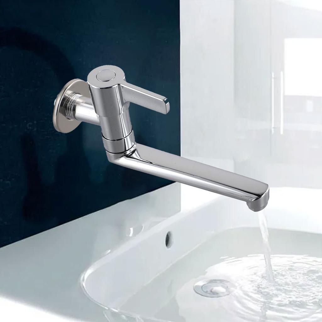 Kitchen Faucets Rotatable Extended Basin Faucet Wall Mounted Single Cold Kitchen Sink Mop Pool Faucet Copper Cold            New