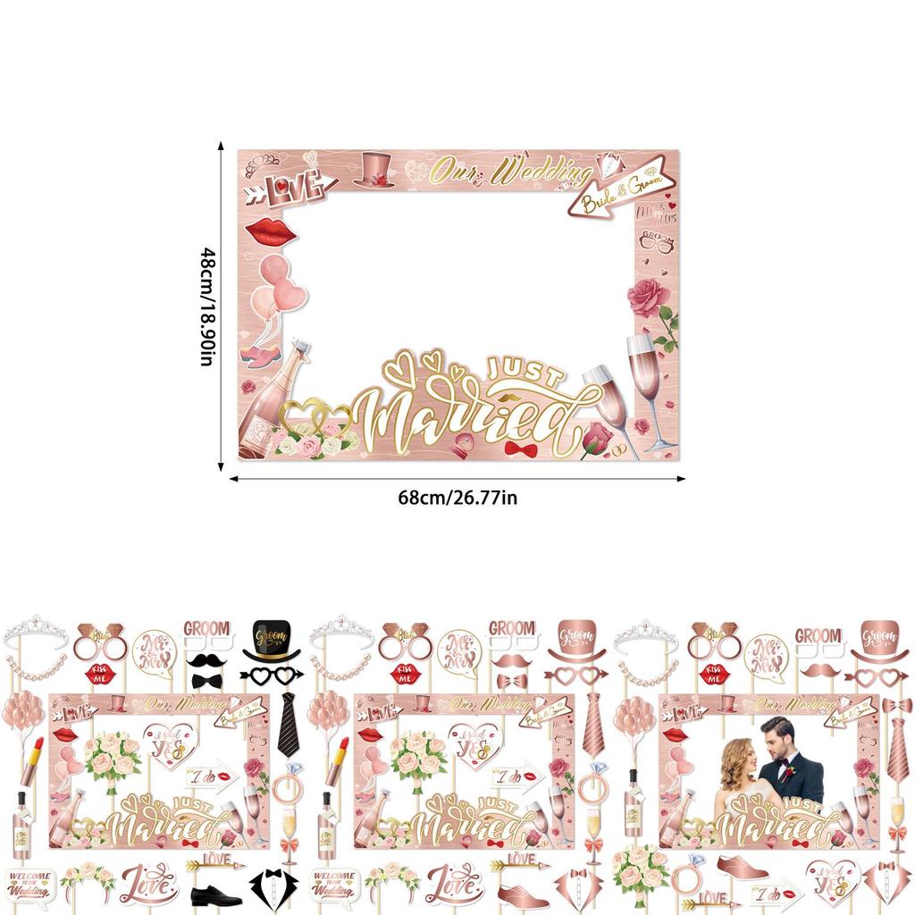 Wedding Venue Decor With Paper Photo Frame Props For Marriage Reception