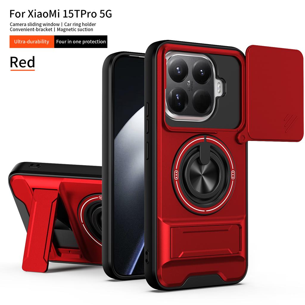 For Xiaomi 17T Pro Case Xiaomi 17T Cover Mi 15T Mi 17T Pro Magsafe Magnetic Fold Holder Military Armor Camera Protection Cover