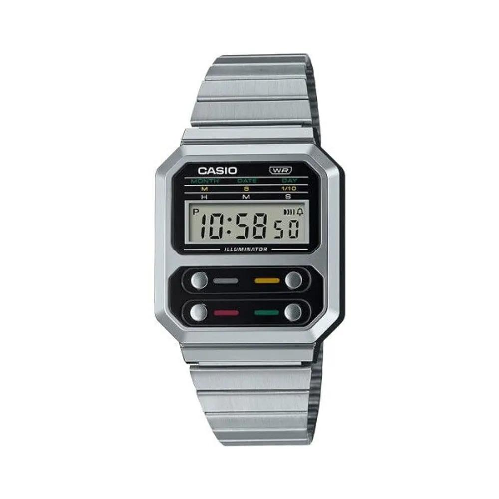 [Cio] A-100WE-1A Vintage Square Digital Unisex Metal Watch
