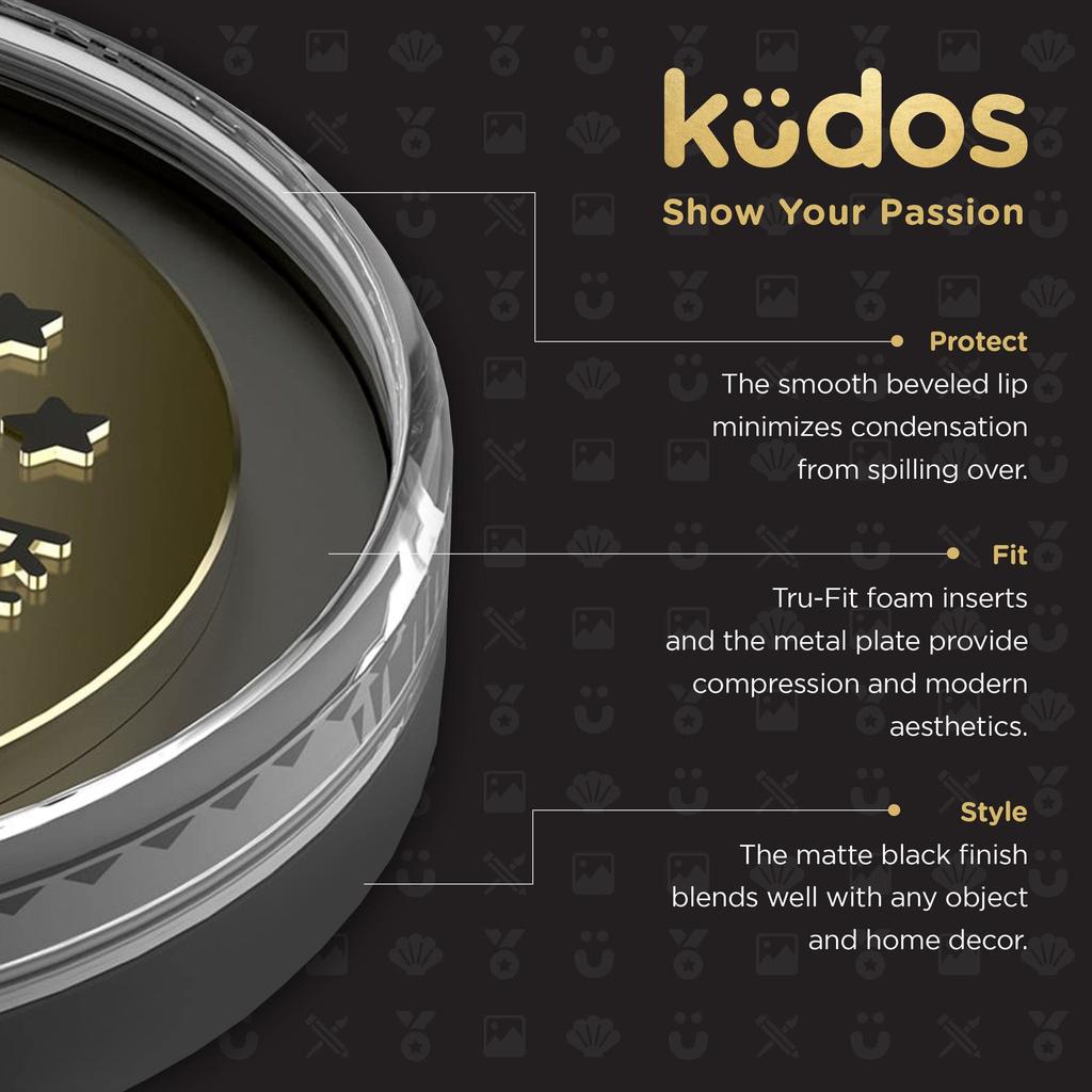Kudos Display Case Coasters Display Box for Running Sports Police Fire Challenge Coins Military Awards Shadow Box Coasters for Coffee Table Decor - &