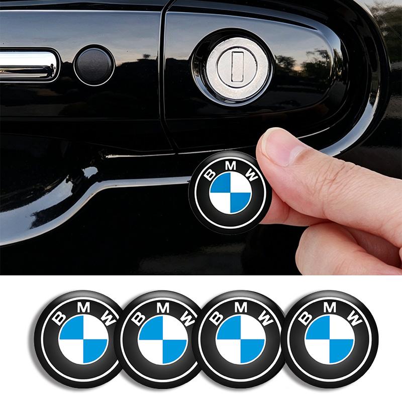 WCHT7 4pcs Car Door Lock Keyhole Stickers Anti-blocking Decals For BMW E46 F48 1 3 5 6 7 Series X1 X3 X4 X5 X6 F20 E60 E39 G20 E36 G38