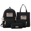 Schoolbag Large Capacity Korean Edition Student School Bag Four-piece Set Fashion Elements Versatile Campus Backpack Handbag Pencil Bag Crossbody
