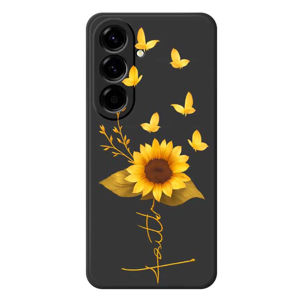 

Чехол для Samsung Galaxy A56 5G с принтом «Золотая бабочка» и «Подсолнух», ТПУ задняя крышка для телефона с прямыми краями Black