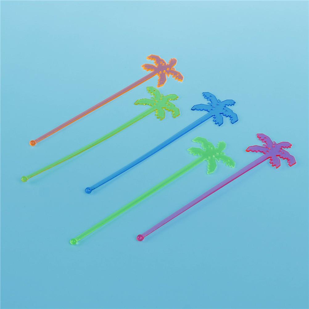50pcs Coconut Tree Cocktail Swizzle Sticks Drink Stirrer Coffee Muddler Puddler