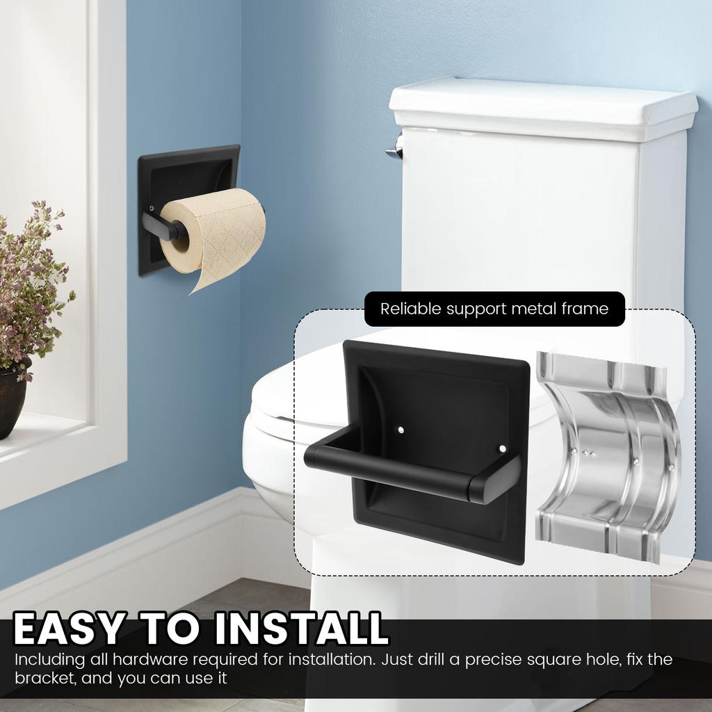 Toilet Paper Holder Stainless Steel Paper Roll Holder Rustproof Insert Tissue Mount Holder Rotatable Tissue Dispenser for Wc