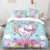Conjunto de Roupa de Cama Unicornio Mágico Ultra Macio Confortável Capa de Edredom Fronha Decoração de Quarto Infantil Têxtil para Casa