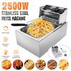 Stainless Steel Commercial Electric Deep Fryer Stove 2500W Single Cylinder Smokeless Chicken Dough French Fries Machine 110V